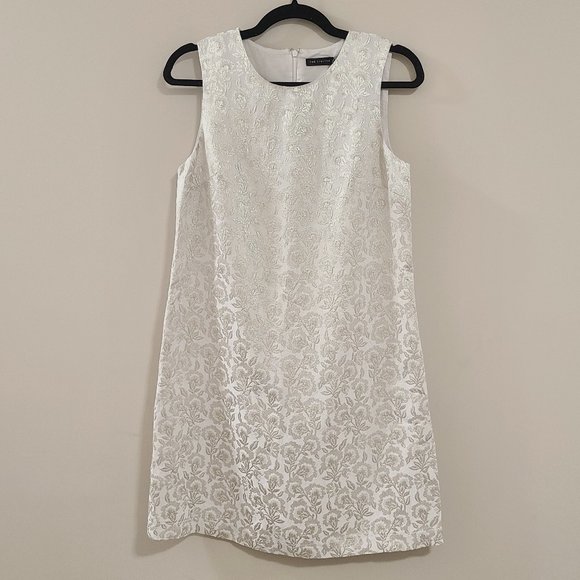 NWT The Limited Metallic Gold & Cream Brocade Sleeveless Shift Dress - Picture 1 of 6